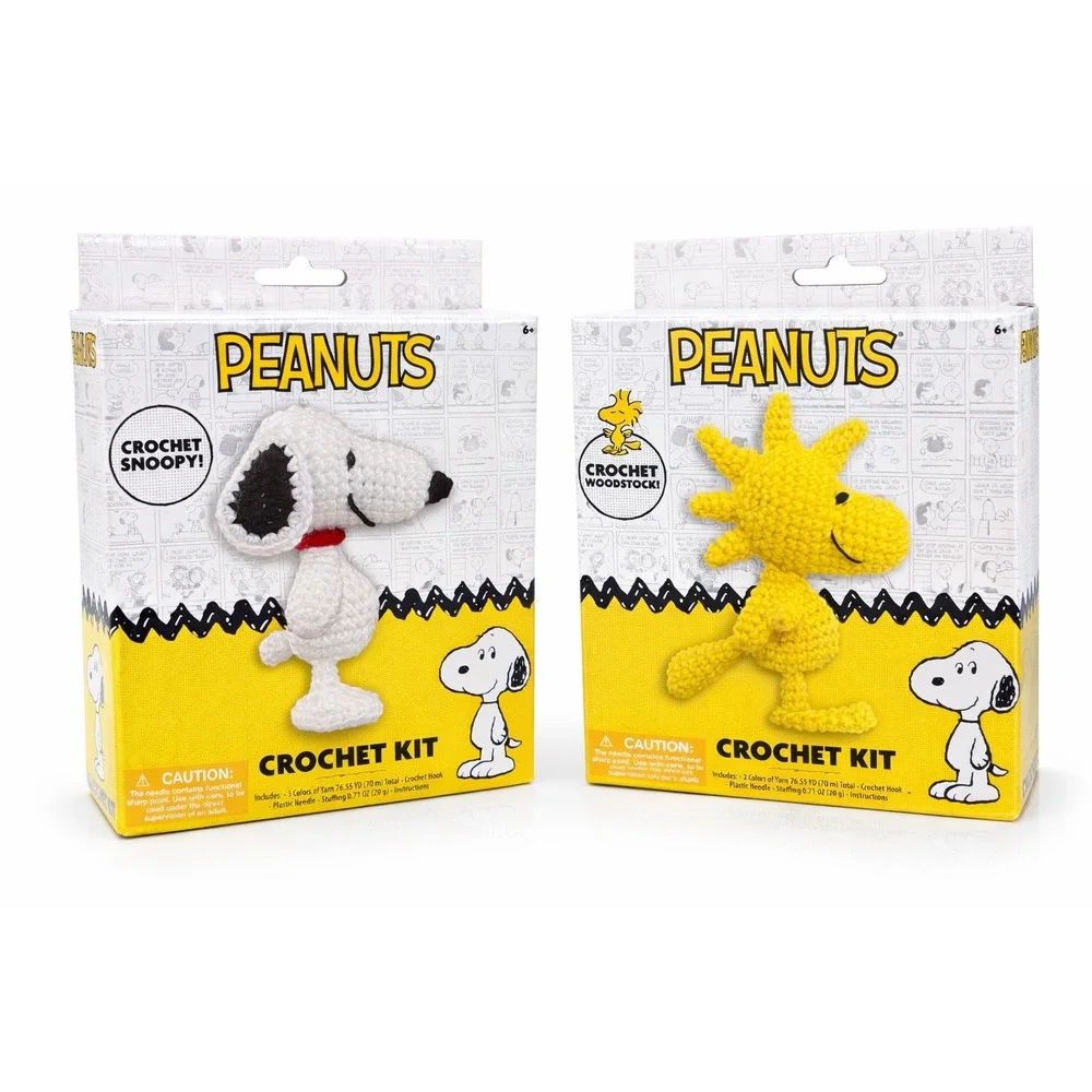 Peanuts Crochet Kit Bundle Snoopy Woodstock Beginner‎ Complete Gift Set NIB DIY